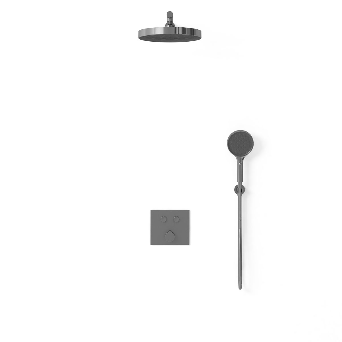 Душевой комплект Vincea Inspire с термостатом темный хром VSFW-4I212GM - 1