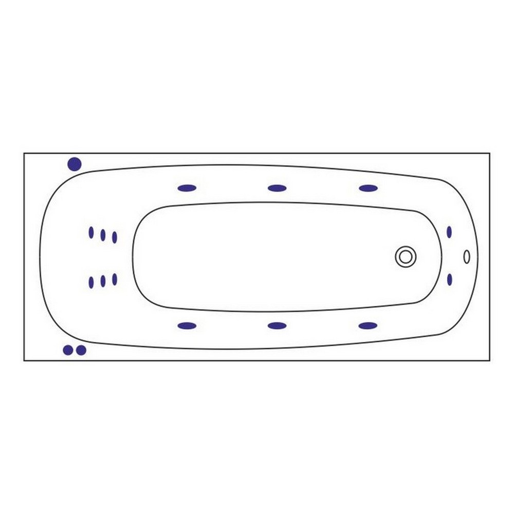 Ванна акриловая WHITECROSS Layla Slim Smart 180x80 с гидромассажем белый - хром 0122.180080.100.SMART.CR - 7