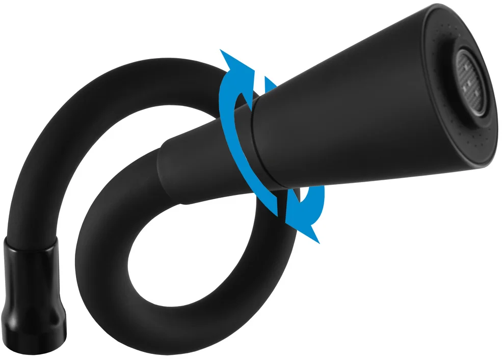 Смеситель для кухни Rav Slezak Sazava с гибким изливом черный матовый - хром SA506.5/13 - 2