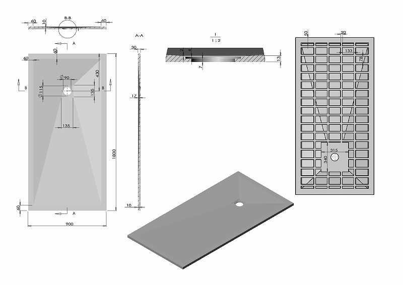 Поддон для душа Vincea 180х90 белый матовый VST-4SR9018W - 1
