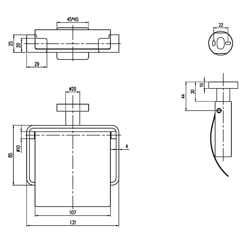Держатель туалетной бумаги Villeroy&Boch Elements Striking хром TVA15201300061 - 1
