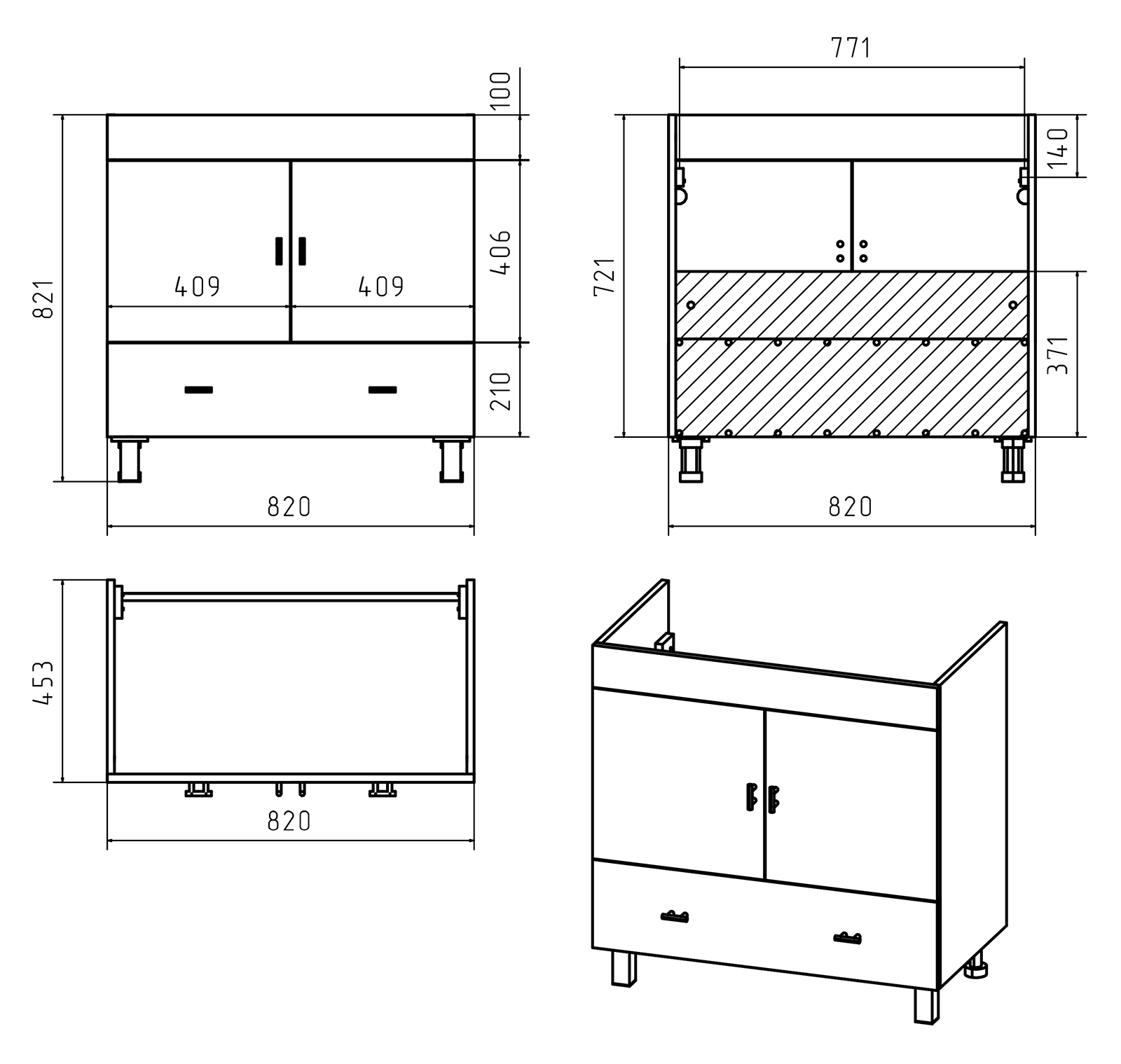 Тумба под раковину Misty Дива 85 белая П-Див01085-013Пр - 4