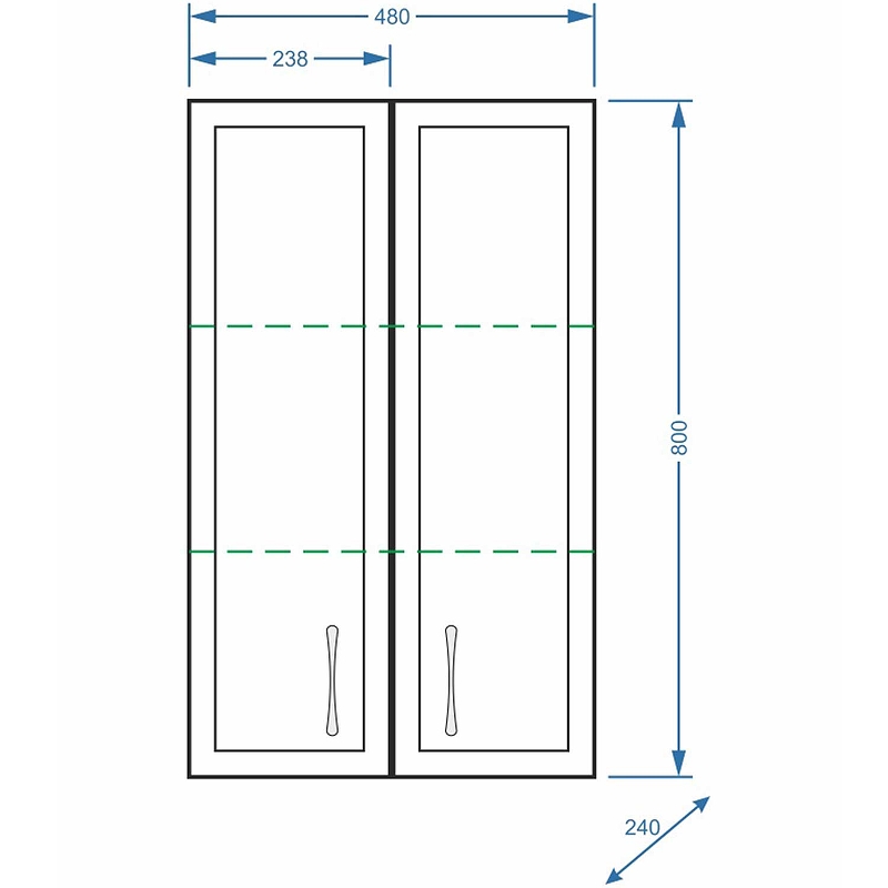 Шкаф подвесной Stella Polar Концепт 48 белый SP-00000139 - 4