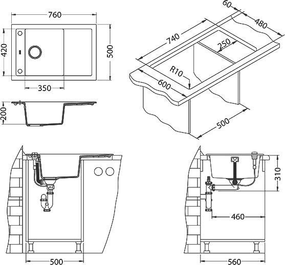 Мойка кухонная Alveus Formic Granital 30 pebble 1108028 - 3