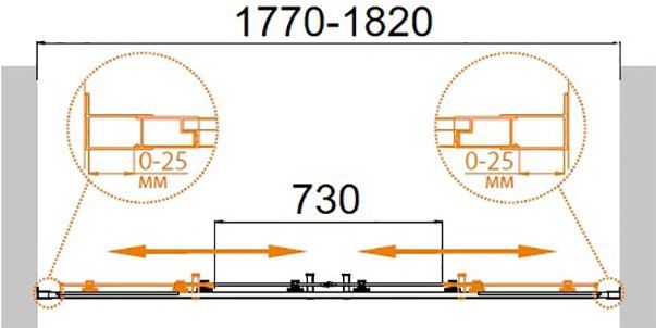 Душевая дверь в нишу Cezares Molveno BF 2 180 C Cr IV MOLVENO-BF-2-180-C-Cr-IV - 3