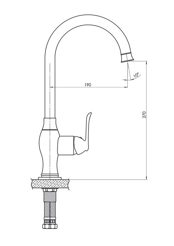 Смеситель для кухни GPD Tauro черный матовый MTE150-O - 1