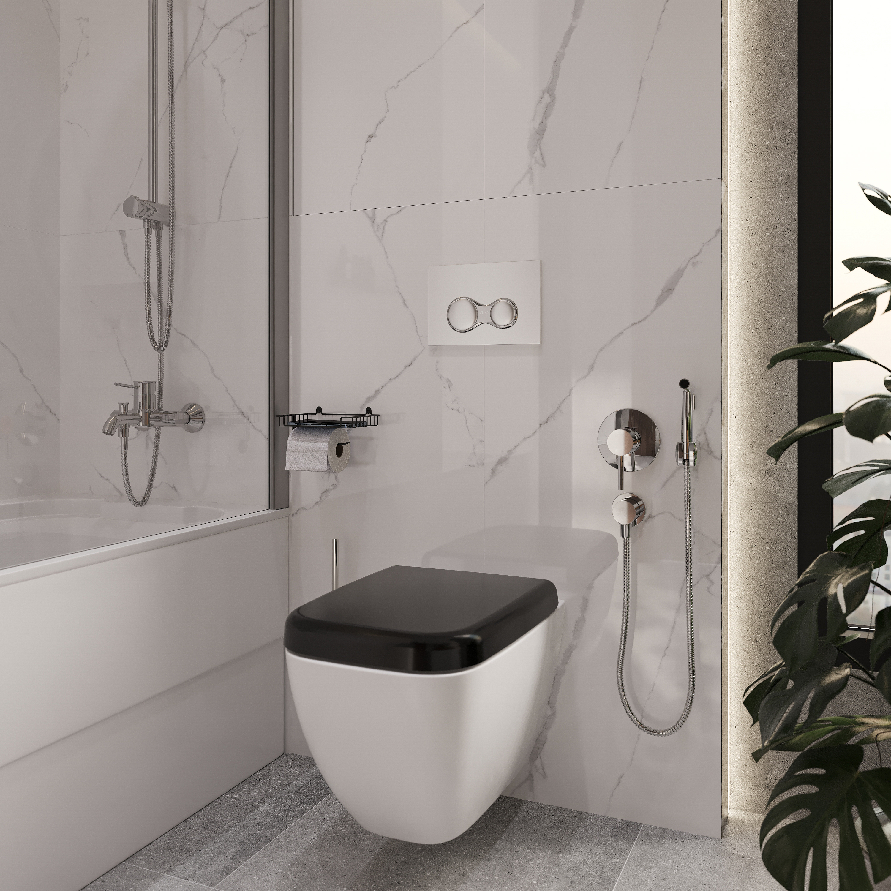 Держатель туалетной бумаги DIWO Смоленск П16545 черный муар - 1