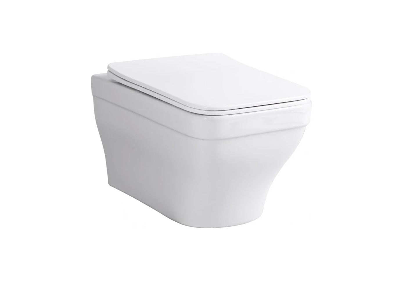 Унитаз подвесной безободковый AQUATEK АМАДЕО 515*370*315 мм, тонкое сиденье с механизмом плавного закрывания, крепеж AQ1163-00 - 0