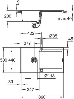 Мойка кухонная Grohe K500 31644AT0 - 3