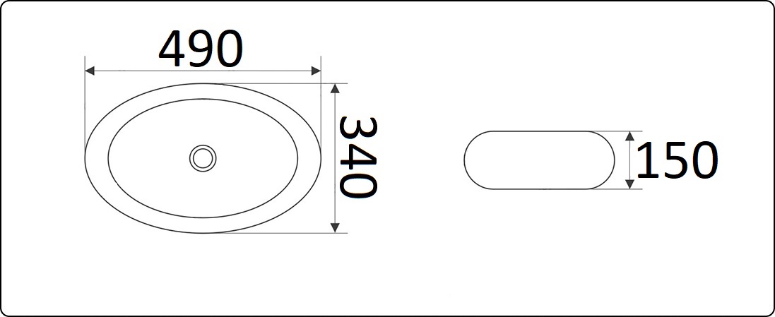 Раковина накладная CeramaLux NC 49 см белый/золото  433J - 3