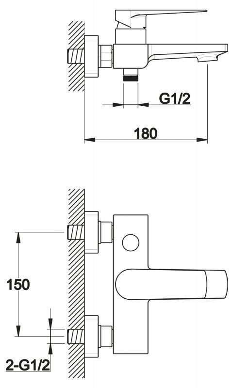Смеситель для ванны Belbagno CARIN  CAR-VASM-CRM - 1