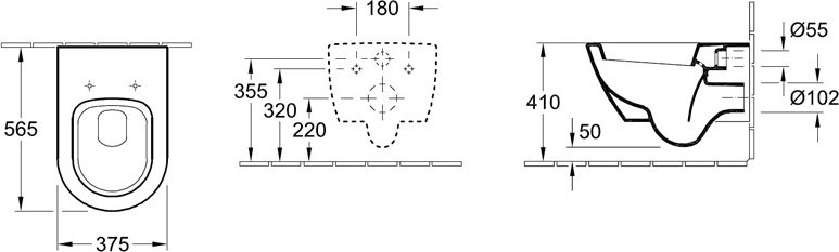 Чаша для унитаза подвесного Villeroy & Boch Subway 2.0 5600 1001 alpin 56001001 - 5