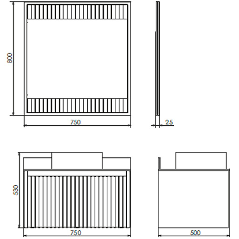 Тумба с раковиной Comforty Марсель 75 белая матовая 00-00012270 - 4