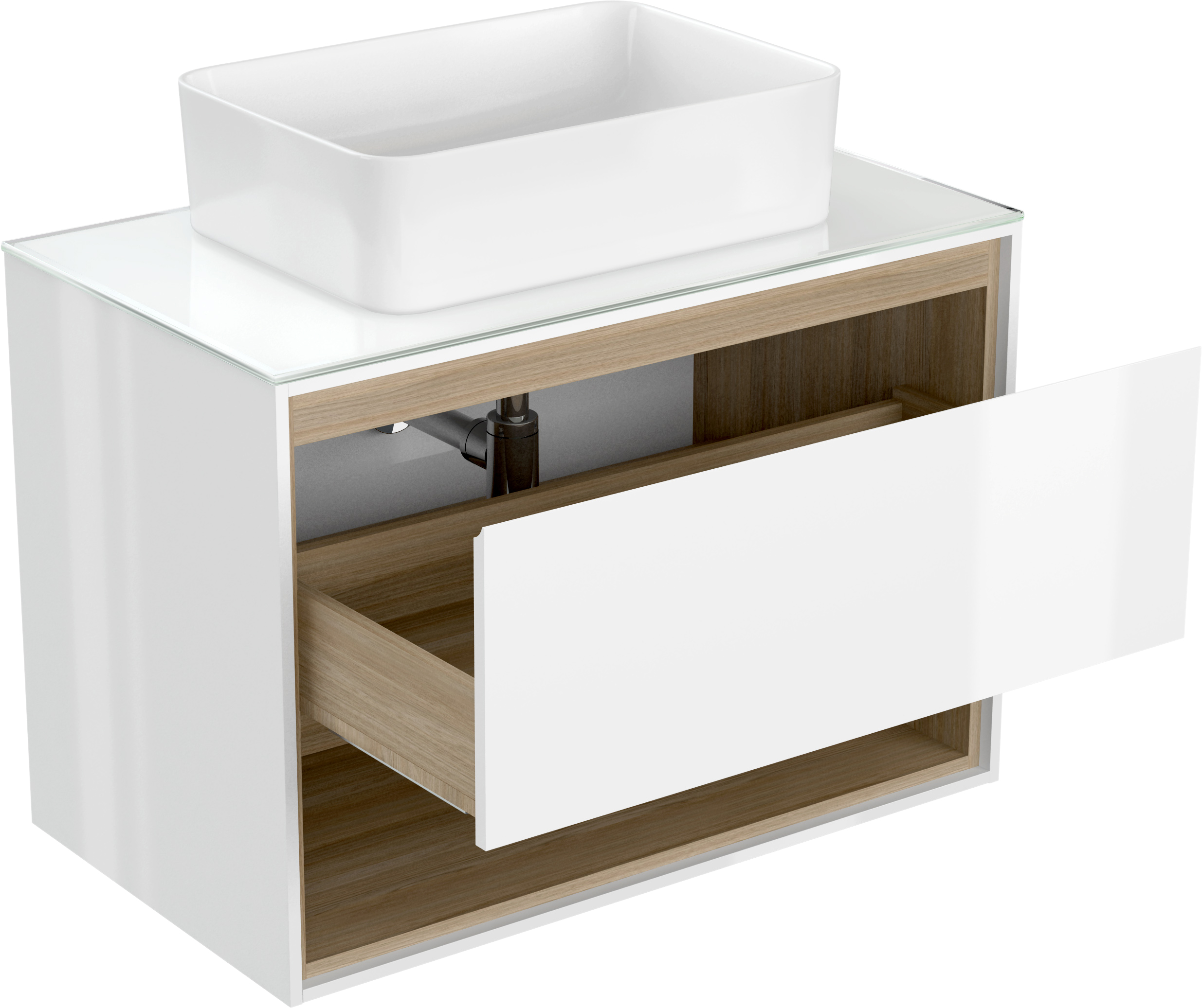 Тумба для комплекта Cersanit Louna 80 со столешницей SP-SZ-LOU80-BL/Wh - 5