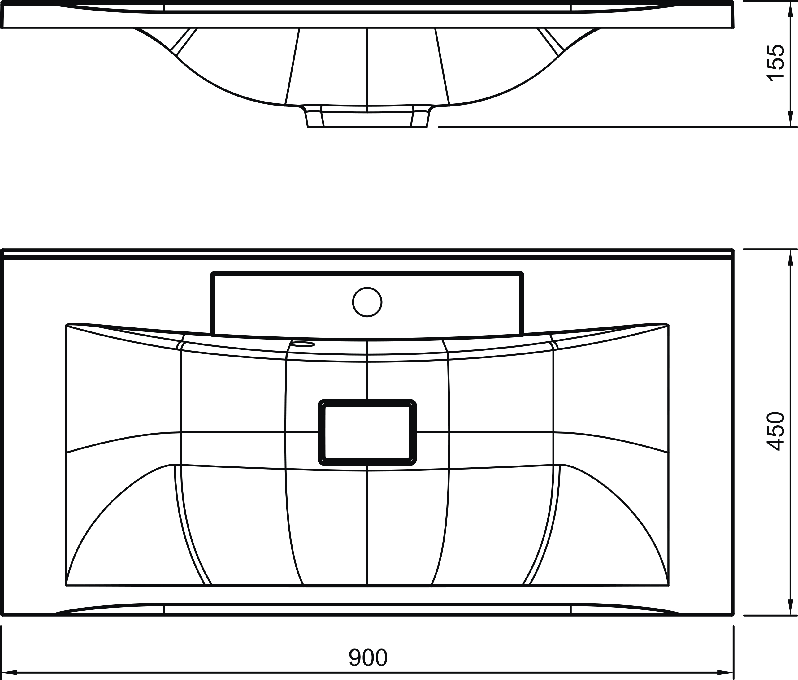 Мебельная раковина Florentina Прима 90 10.010.00900.001 - 2