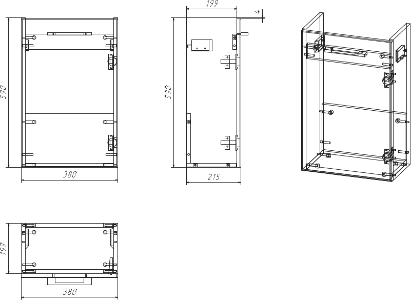 Тумба для комплекта Cersanit Lara 40 белая SP-SZ-LARA-CO40/Wh - 2