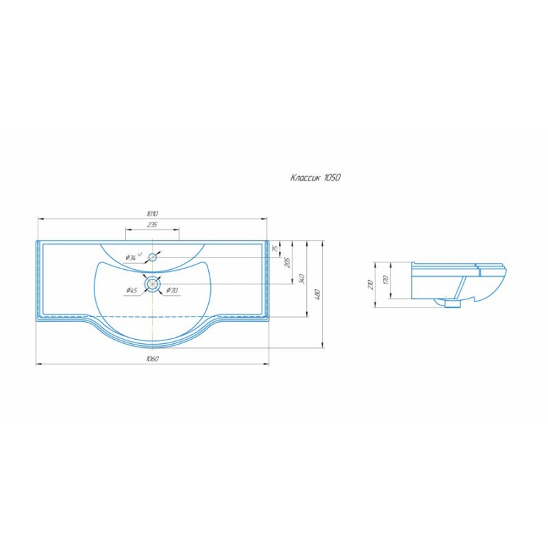 Тумба с раковиной Misty Жардин 105 бежевая глянцевая УТ000011394 - 2