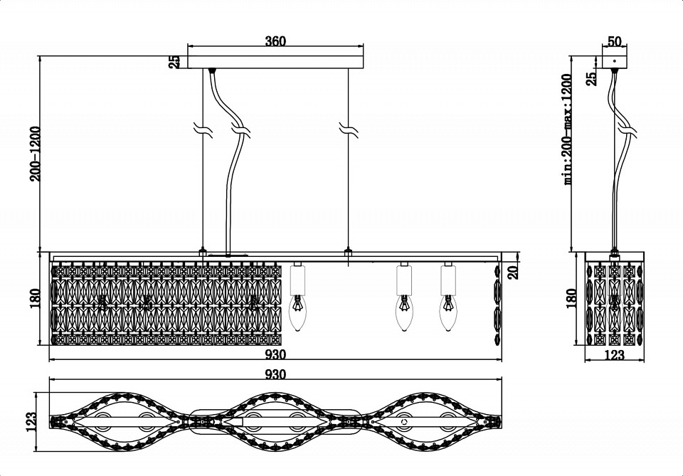 Подвесная люстра Maytoni Dune DIA005PL-06G - 5