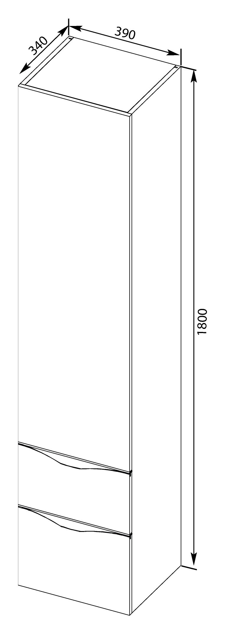 Шкаф-пенал Aquanet Эвора дуб антик 182999 - 5