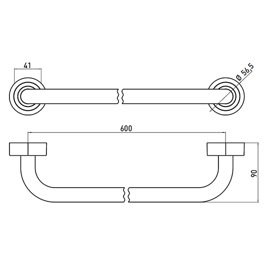 Полотенцедержатель Emco Polo 0760 001 60 (600 мм)  076000160 - 1