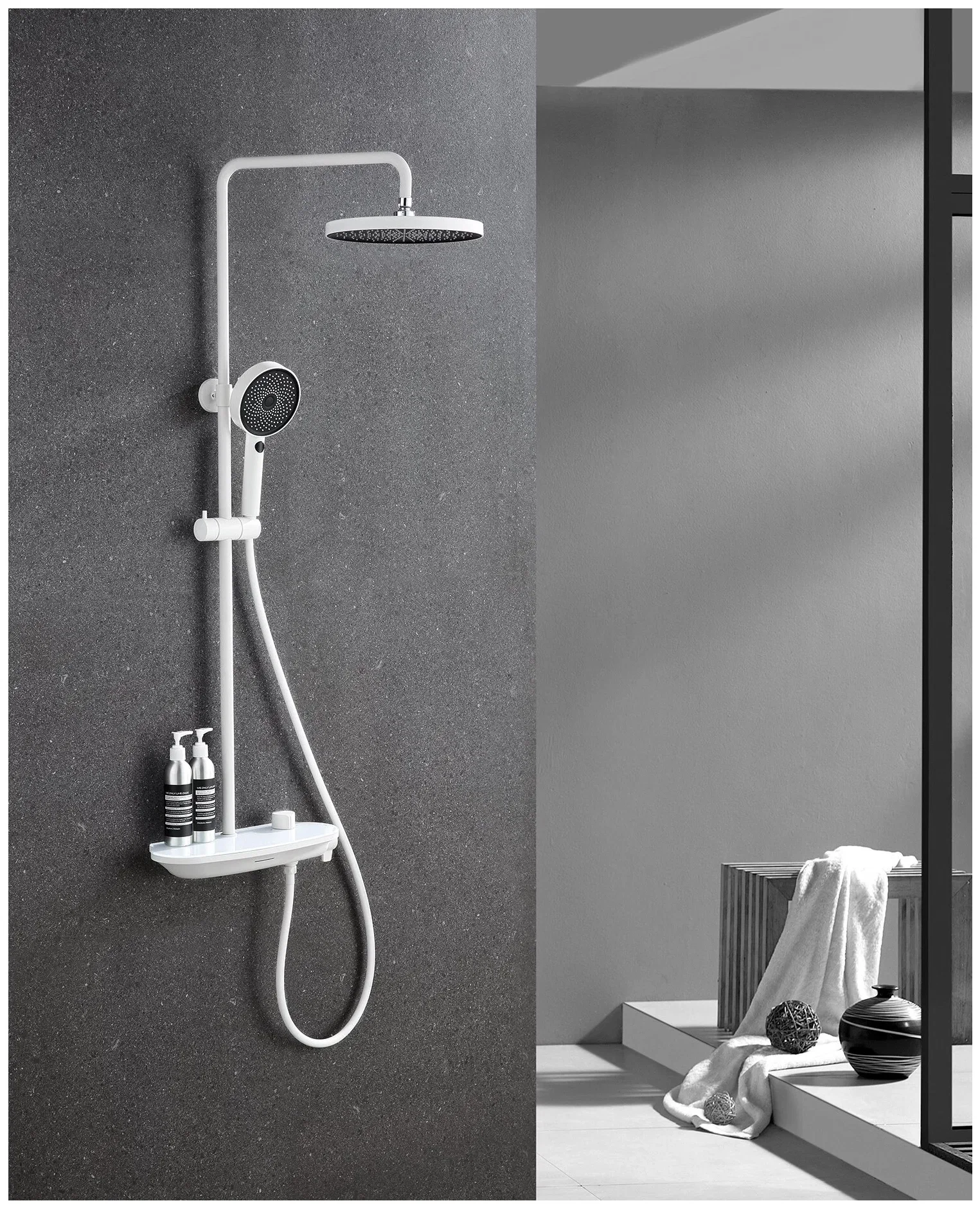 Душевая стойка Gappo белая матовая G2495-88 - 2