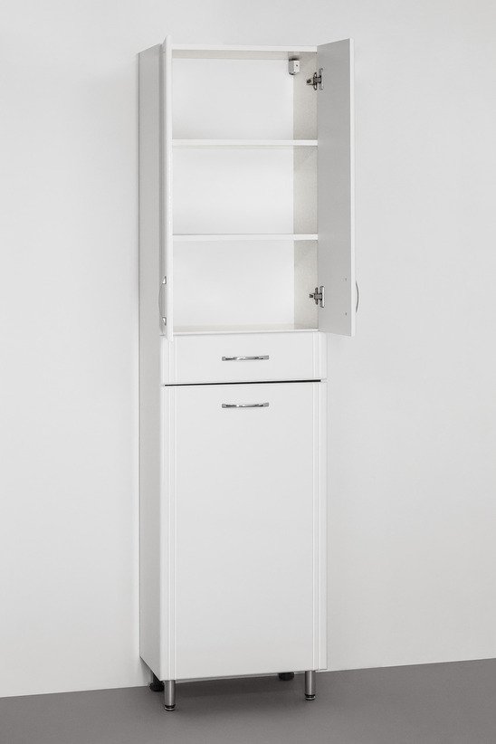 Шкаф-пенал Style Line Эко Стандарт 48 с бельевой корзиной, белый ЛС-00000249 - 1