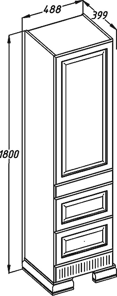 Шкаф-пенал Opadiris Оникс R золотая патина Z0000005742 - 5