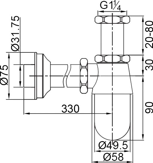 Сифон для раковины Veragio Sbortis VR.SBR-8112.CR - 1
