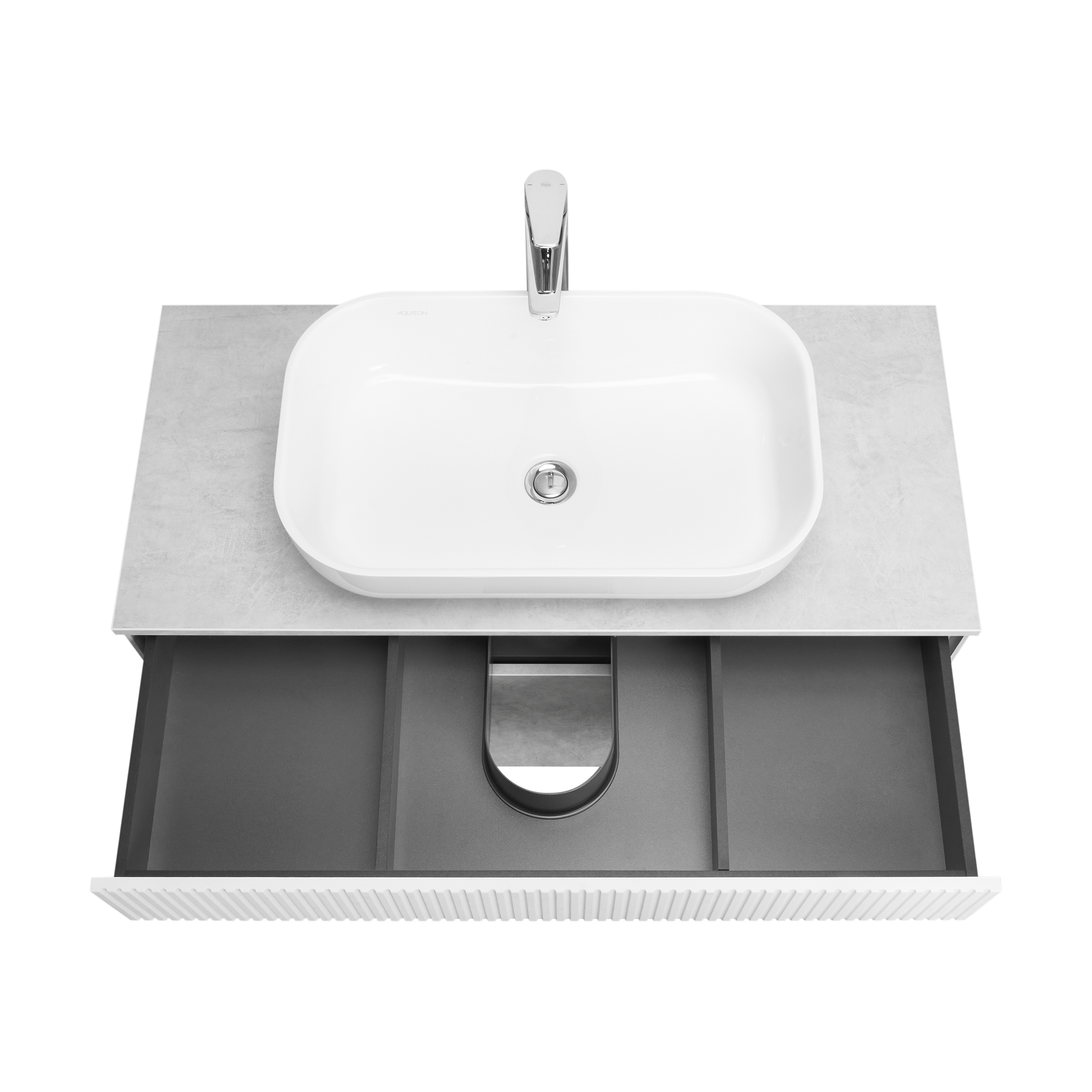 Тумба под раковину Aquaton Марбл 100 белый-серый 1A276301MH4C0 - 2