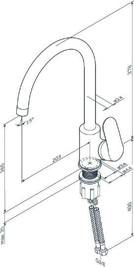 Смеситель AM.PM Like для кухонной мойки, белый камень F8007133 - 5