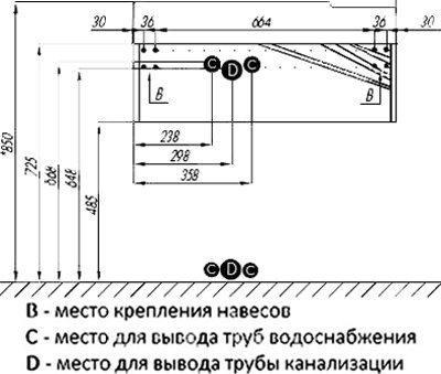 Тумба с раковиной AQUATON Сакура 80 L, ольха наварра, белая - 4