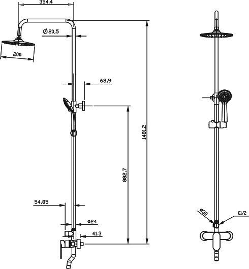 Душевая стойка Milardo Rosco ROSSB1FM06 - 4