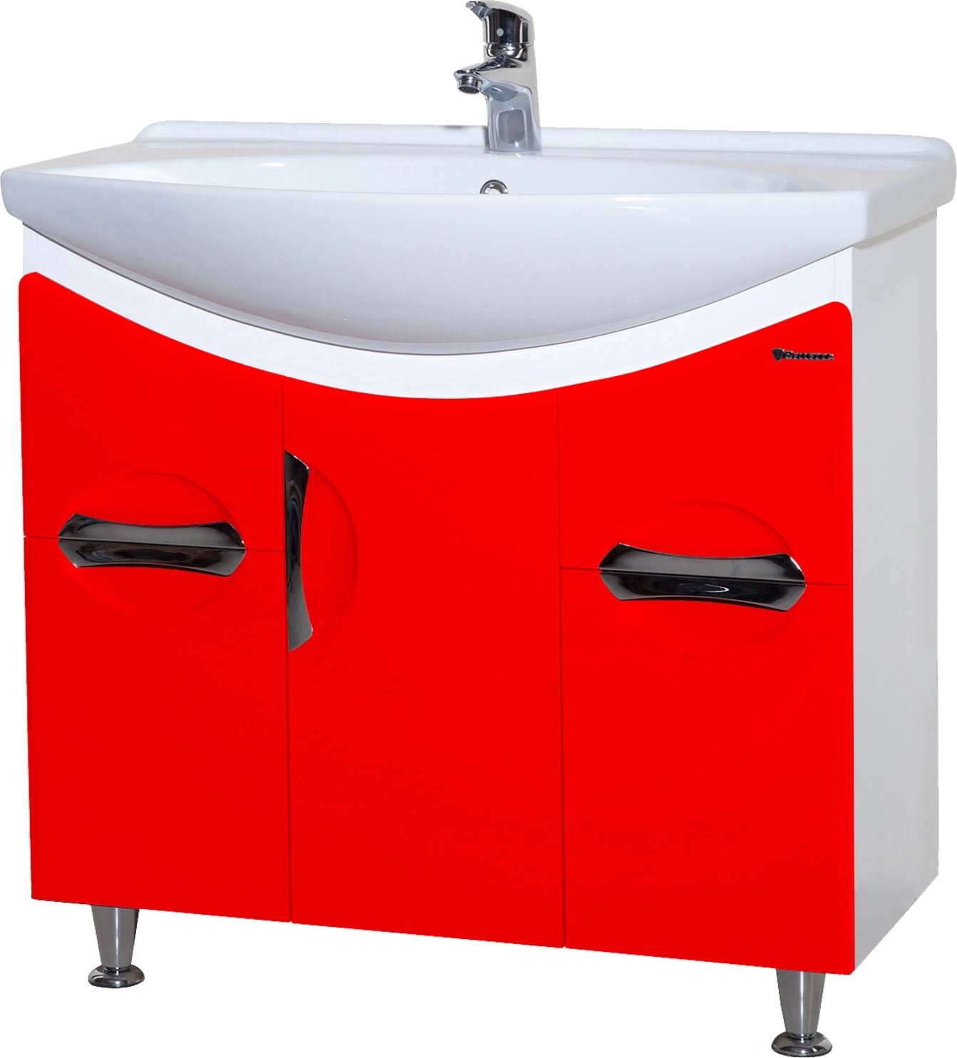 Тумба с раковиной Bellezza Лагуна 85 красная - 1