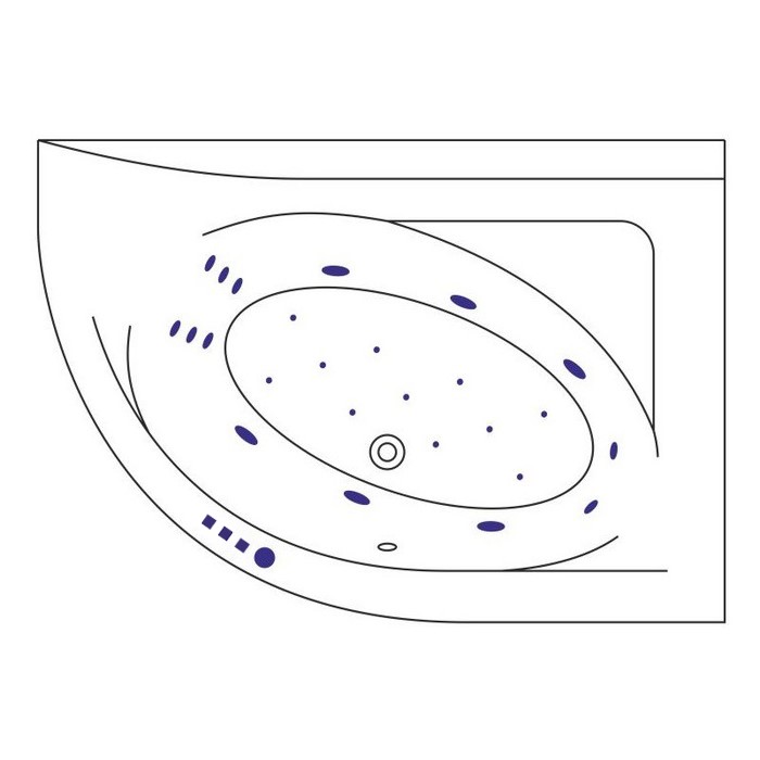 Ванна акриловая Excellent Aquarella Ultra 170x110 R с гидромассажем белый - золото WAEX.ARP17.ULTRA.GL - 7