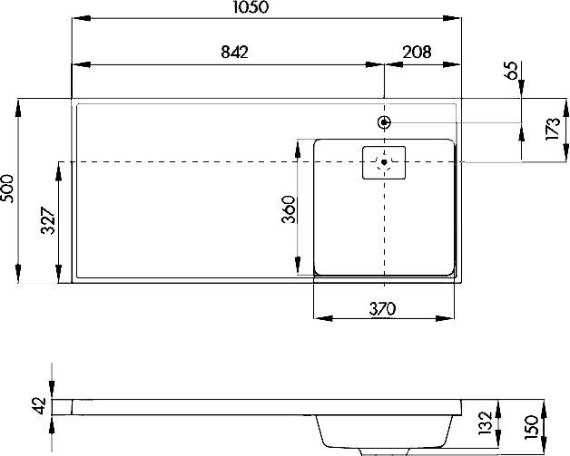 Раковина мебельная Aquaton Лондри 105 R на стиральную машину белый 1A72223KLH010 - 3