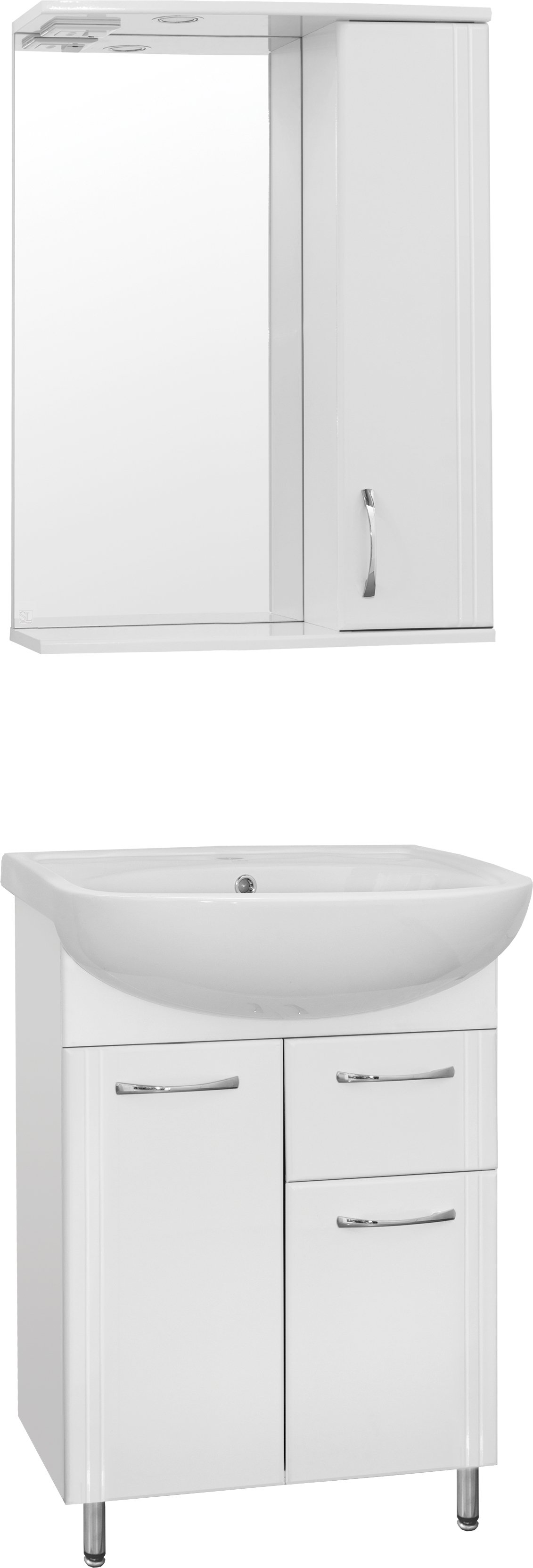 Тумба с раковиной Style Line Эко Стандарт №11 61 белая - 5