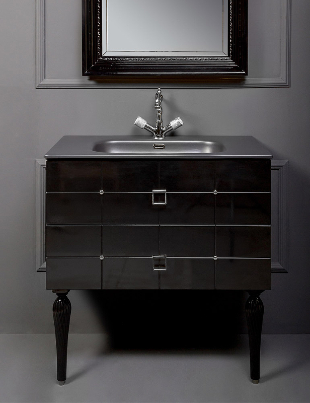 Тумба под раковину Armadi Art Vallessi Avangarde Piazza 80 черный - хром 841-080-BCR - 0