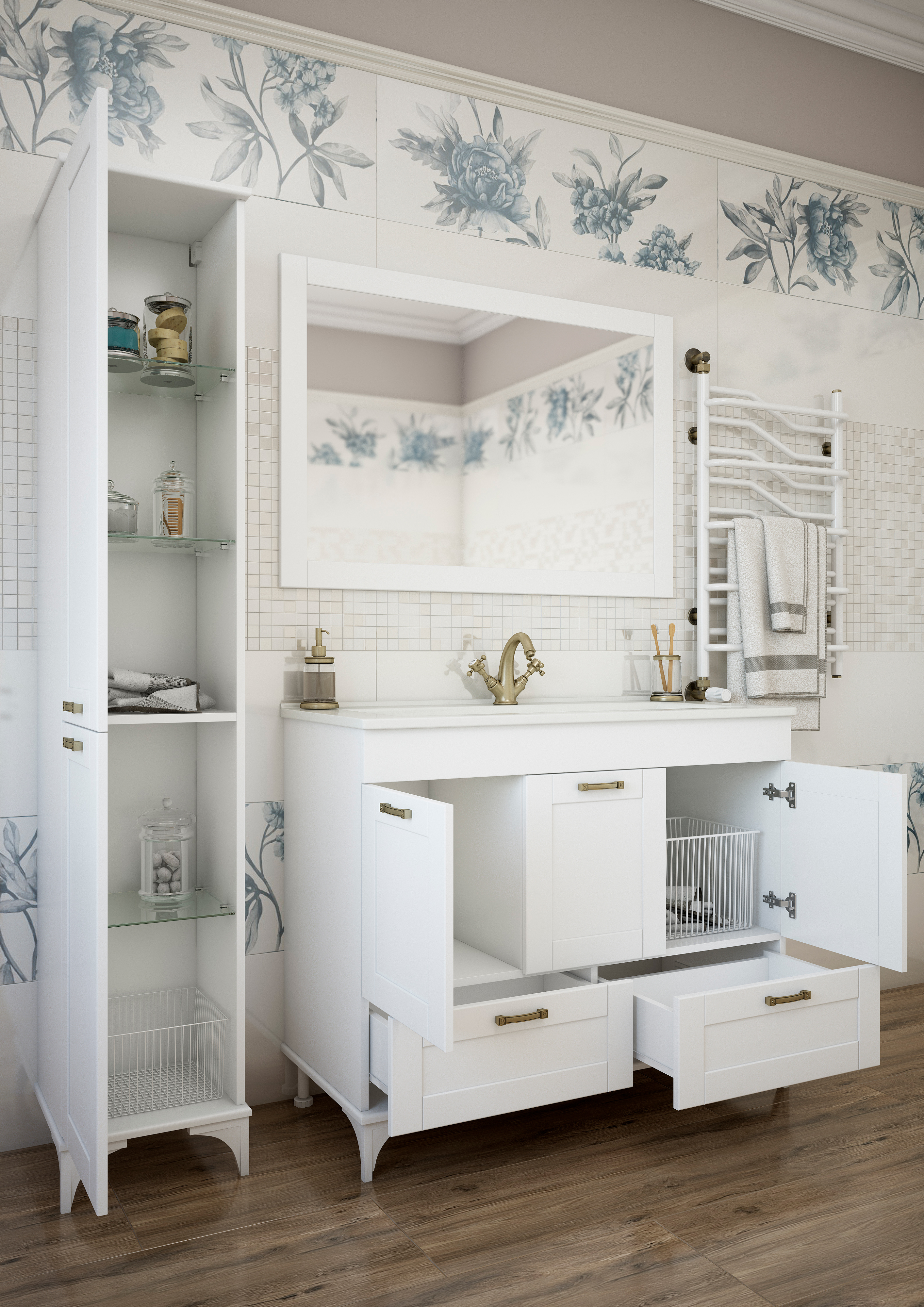 Тумба для комплекта Sanflor Ванесса 105 напольная, белая C0002145 - 2