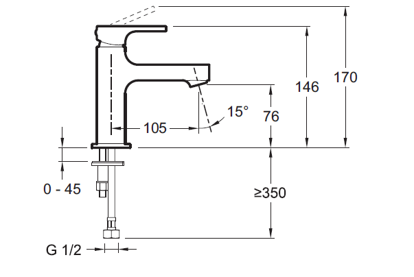 Смеситель Jacob Delafon Strayt E8919-CP для раковины - 1
