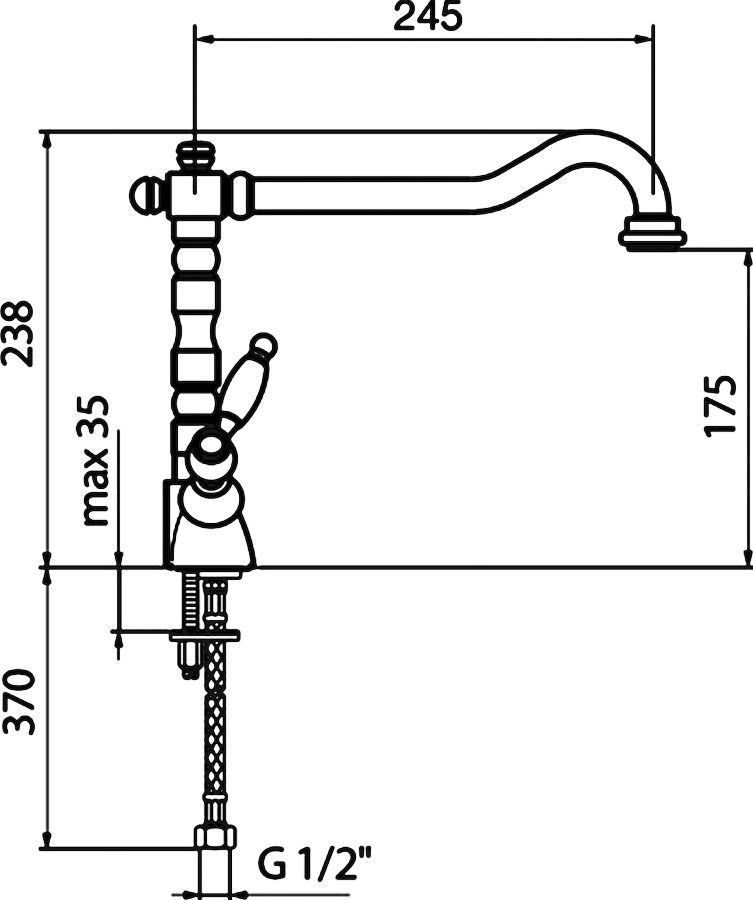 Смеситель Webert Dorian DO780102 хром для кухонной мойки DO780102015 - 2