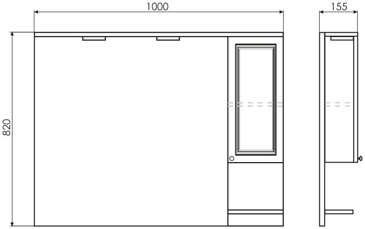 Зеркало-шкаф Comforty Севилья 100 слоновая кость 00003132628 - 3