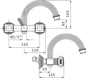 Смеситель Cezares Olimp VD 03/24 M для ванны с душем OLIMP-VD-03/24-M - 1
