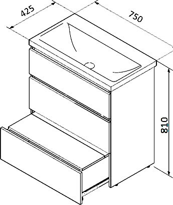 Тумба для комплекта Am.Pm Gem S 75 M91FSX0752WG - 4