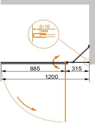 Шторка на ванну Cezares Eco O-V-11-120/140-P-Cr-R стекло punto ECO-O-V-11-120/140-P-Cr-R - 3