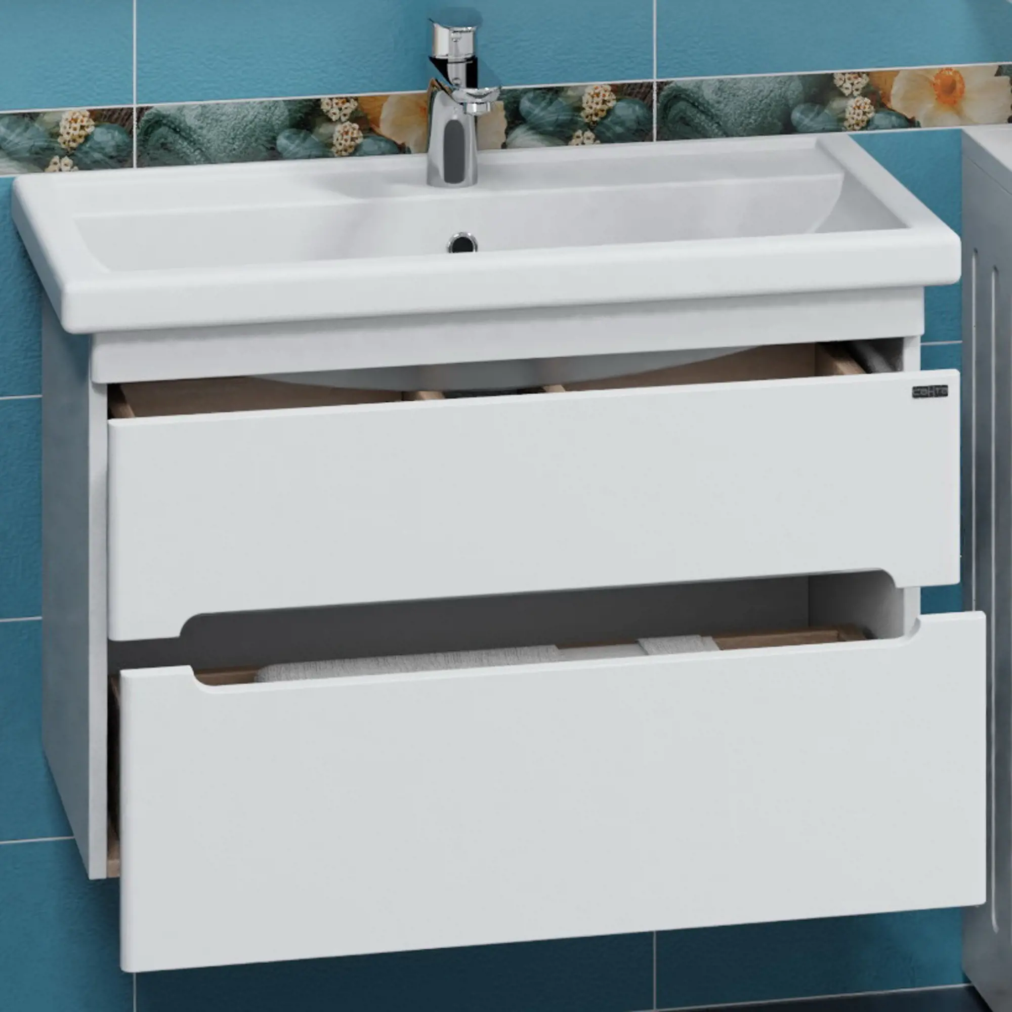 Тумба с раковиной подвесная Санта Лондон 80 белый - 1