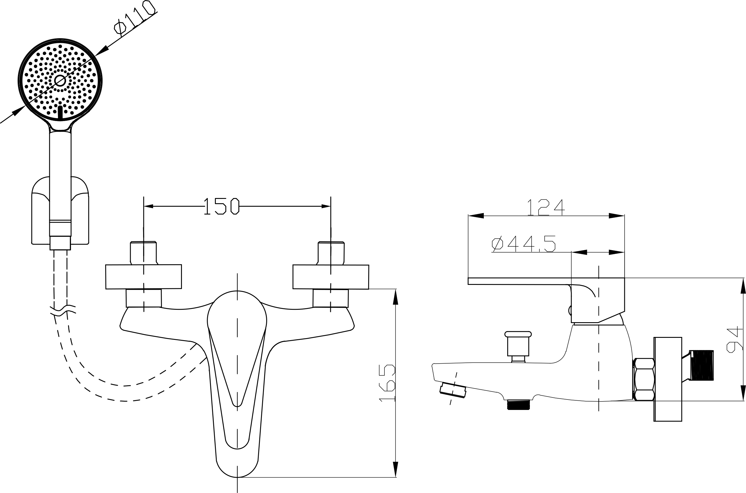 Смеситель для ванны с душем STWORKI WFT1023-2 - 1