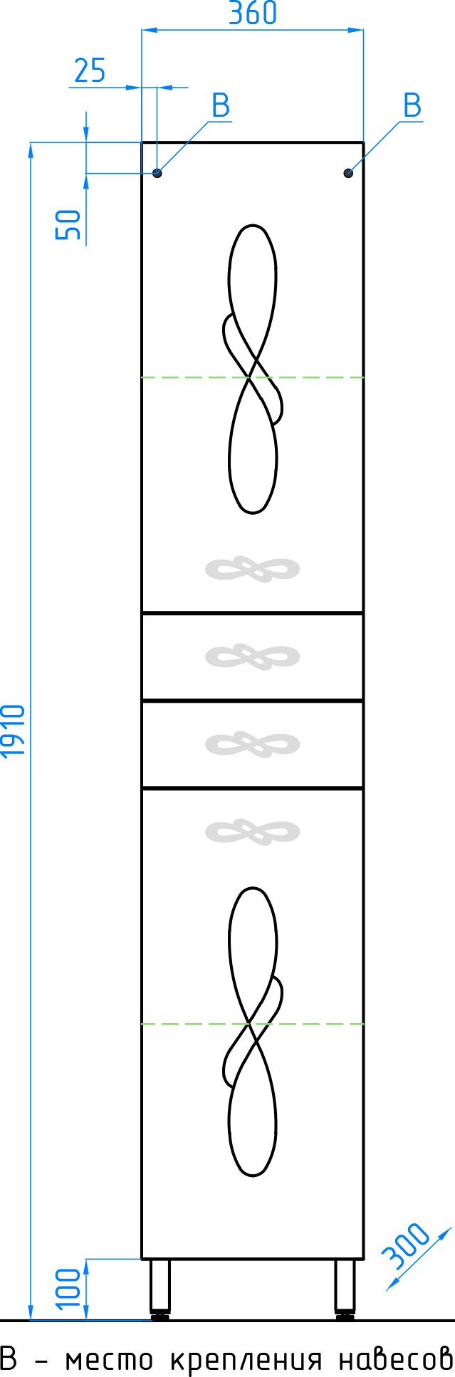 Шкаф-пенал Style Line Венеция 36 см  ЛС-00000265 - 8