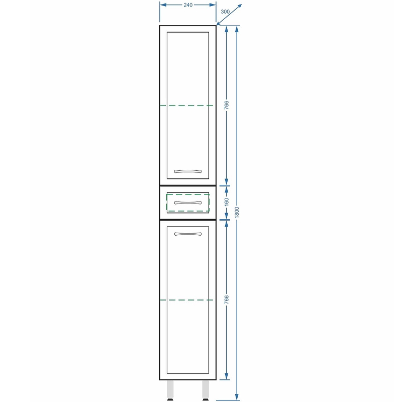 Шкаф-пенал Stella Polar Концепт 24 белый SP-00000143 - 3
