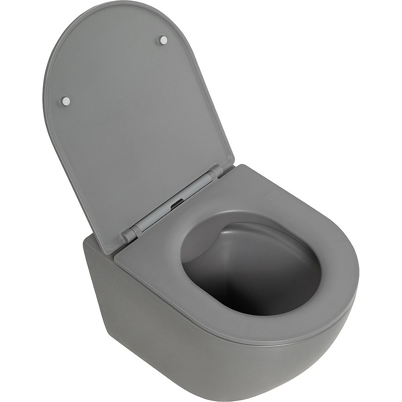 Унитаз подвесной BelBagno Colorato с крышкой, серый матовый (BB062CHR-GR) - 1