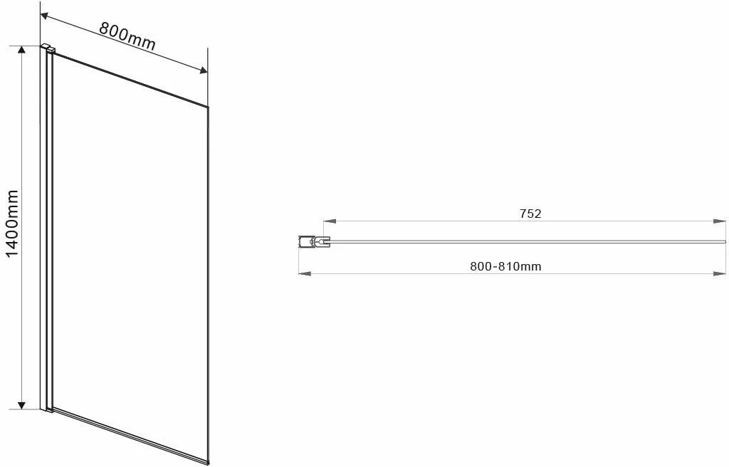 Шторка на ванну Vincea 80х140 профиль сталь стекло прозрачное VSB-11800CLGM - 2